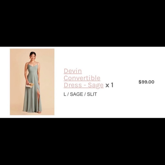 Birdy Grey Sage Bridesmaid Dress with Spaghetti Straps - Picture 4 of 7